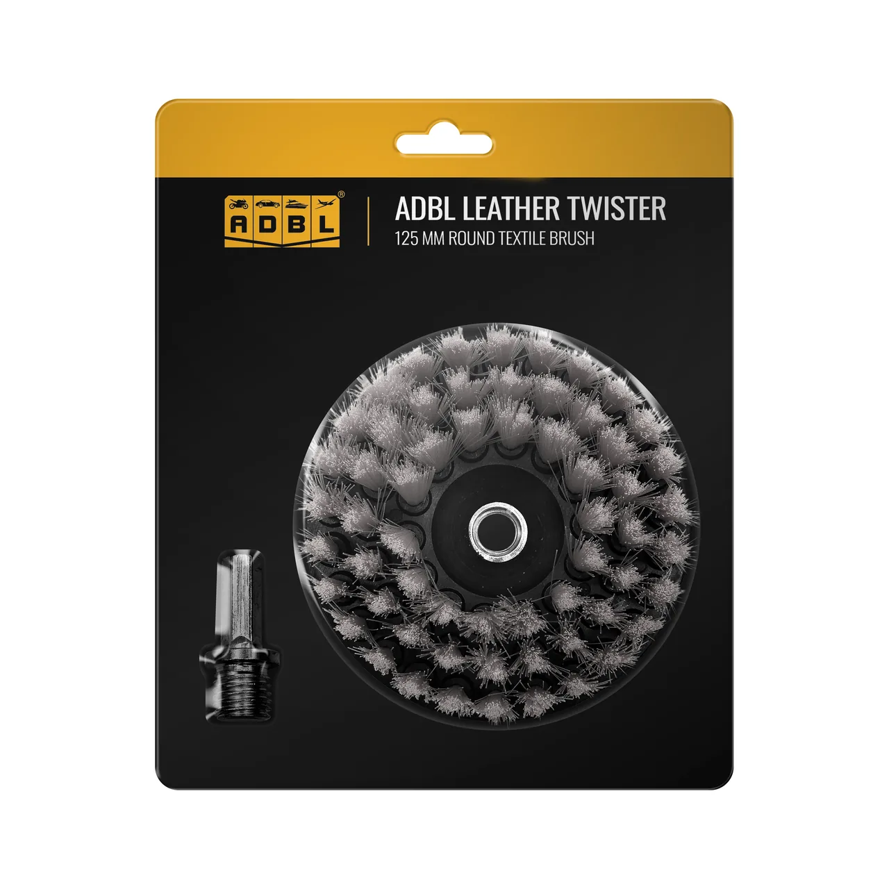 Perie piele cu adaptor bormasina Adbl Leather Twister, 125mm, imagine produs