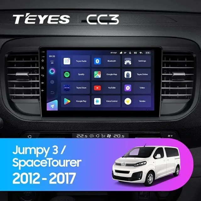 Navigatie Auto Teyes CC3 360 Citroen Jumpy 2016-2023 6+128GB 9" QLED Octa-core 1.8Ghz Android 4G Bluetooth 5.1 DSP, imagine produs