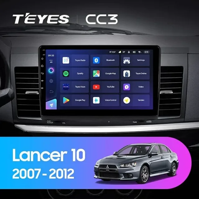 Navigatie Auto Teyes CC3 360 Mitsubishi Lancer 9 2007-2010 6+128GB 9" QLED Octa-core 1.8Ghz Android 4G Bluetooth 5.1 DSP, imagine produs