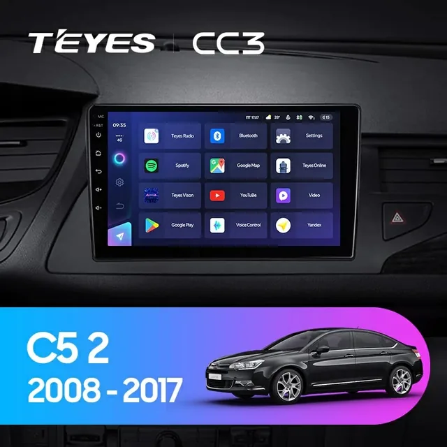 Navigatie Auto Teyes CC3 Citroen C5 2007-2019 4+32GB 9" QLED Octa-core 1.8Ghz Android 4G Bluetooth 5.1 DSP, imagine produs