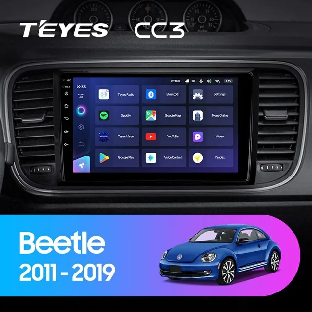 Navigatie Auto Teyes CC3L Volkswagen Beetle 2011-2019 4+32GB 9" IPS Octa-core 1.6Ghz, Android 4G Bluetooth 5.1 DSP, imagine produs