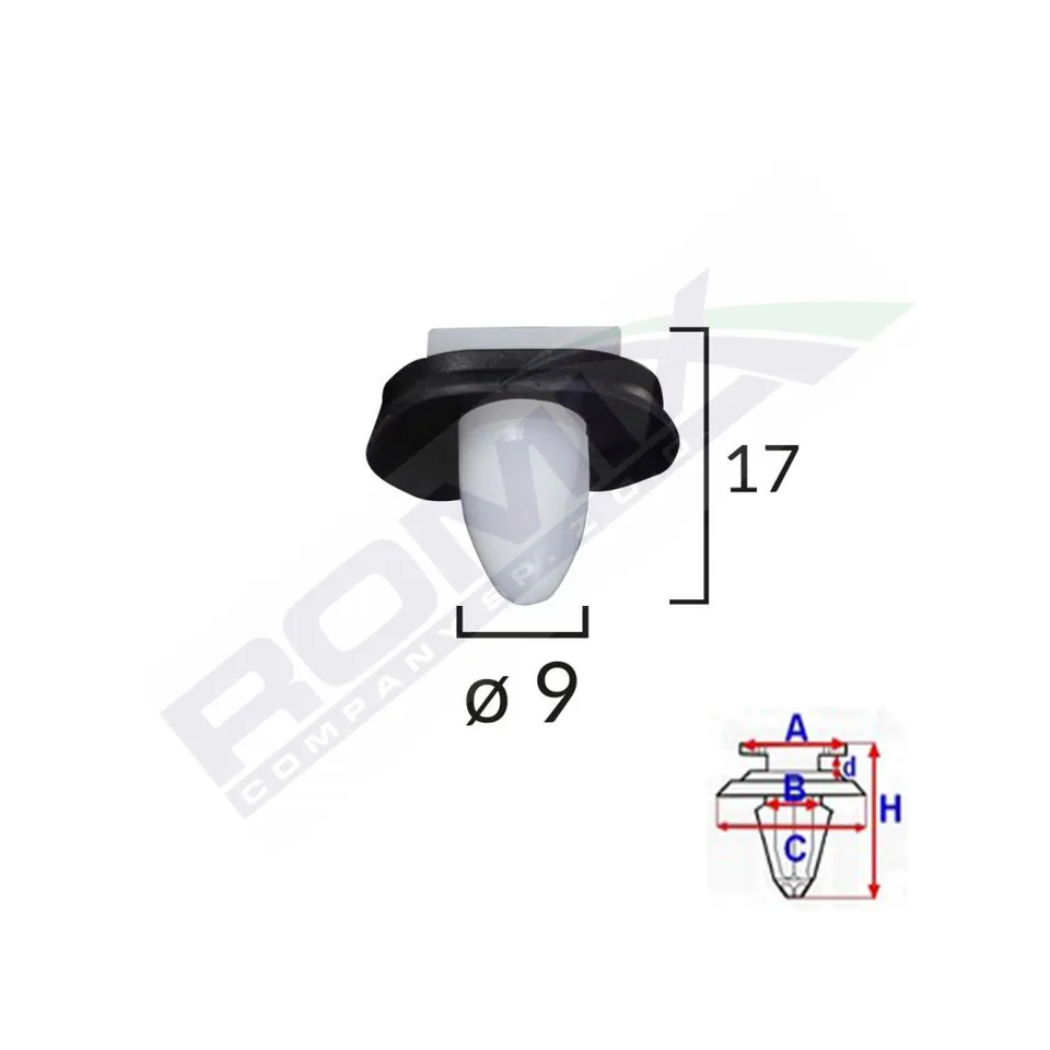 Clips Fixare Elemente Exterioare Pentru Citroen/Peugeot/Fiat 9X17Mm - Alb Set 10 Buc, imagine produs