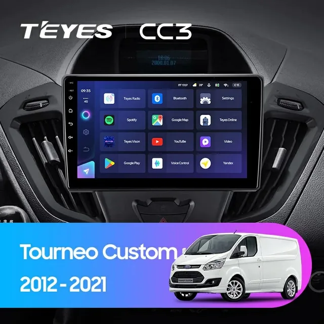 Navigatie Auto Teyes CC3 360 Ford Transit Custom 2012-2023 6+128GB 9" QLED Octa-core 1.8Ghz Android 4G Bluetooth 5.1 DSP, imagine produs