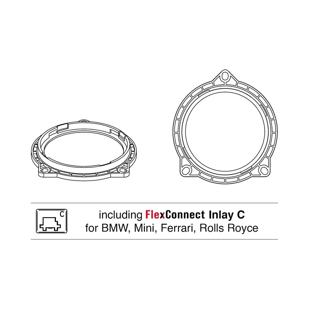 HELIX CFMK100 BMW.2 - Adaptoare FlexMount100 pentru difuzoare 100mm, imagine produs