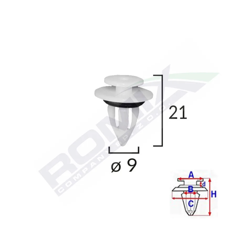 Clips Fixare Elemente Prag Pentru Bmw, Mini 9X21Mm Alb Set 10 Buc, imagine produs