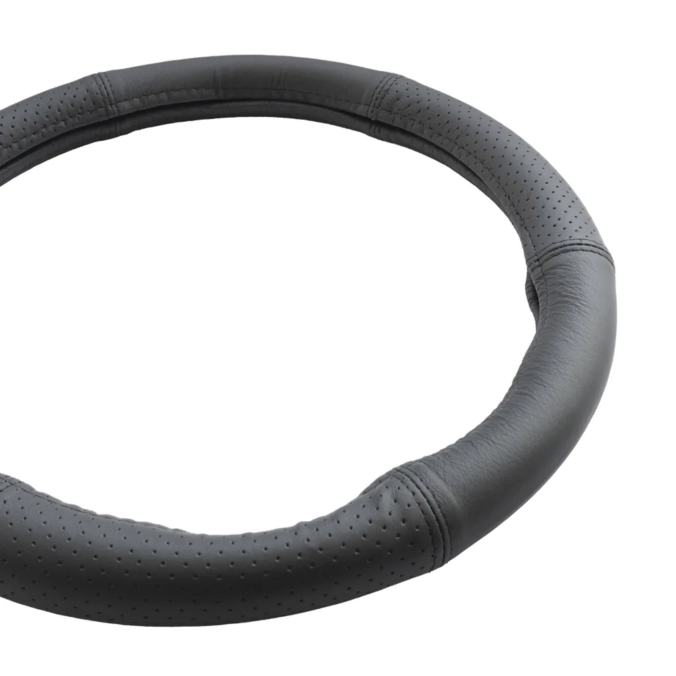 Husa Volan Piele Naturala Semi Perforata Negru 42-44 Cm, imagine produs