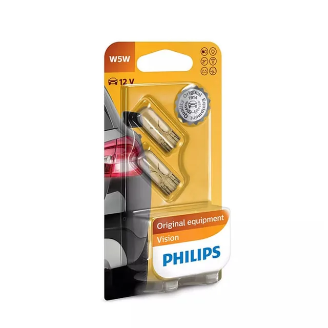 Set 2 Becuri Fara Soclu W5W 12V Philips, imagine produs
