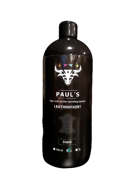 Vopsea pentru piele pigment negru Paul's Leather Paint 1L, imagine produs