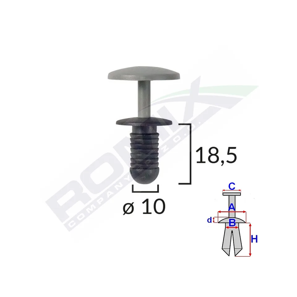 Clips Fixare Pentru Ford Universal- 10X18.- Negru Set 10 Buc, imagine produs