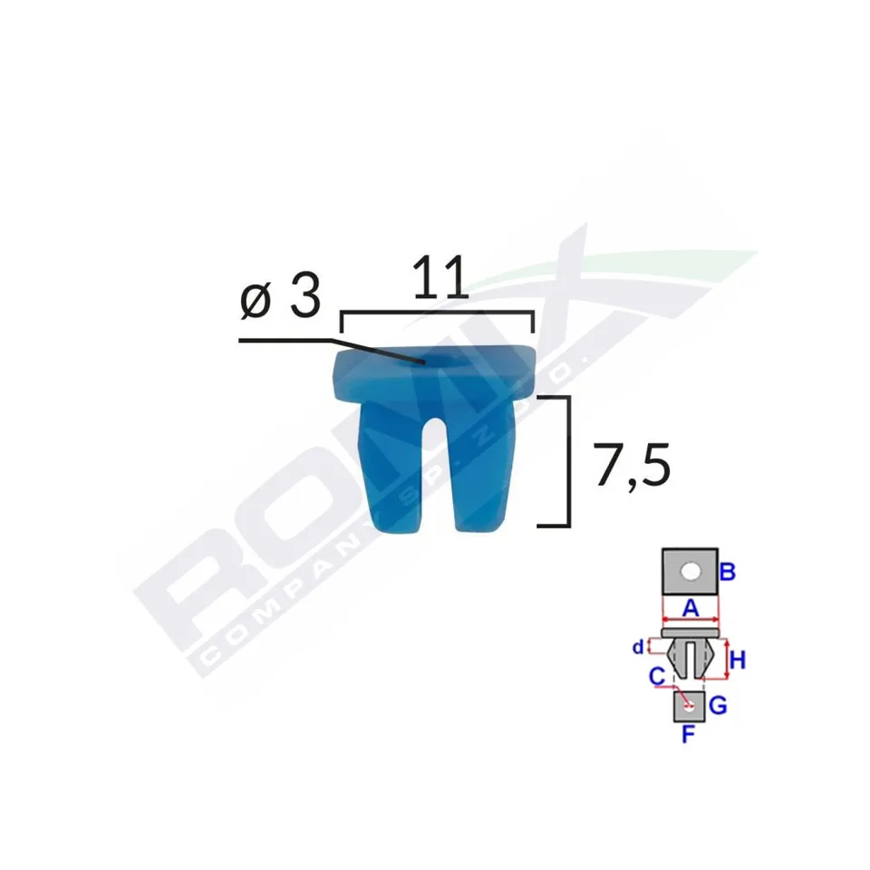 Clips Fixare Pentru Grup Vag/ Citroen/ Fiat/ Alfa - Albastru Set 25 Buc, imagine produs