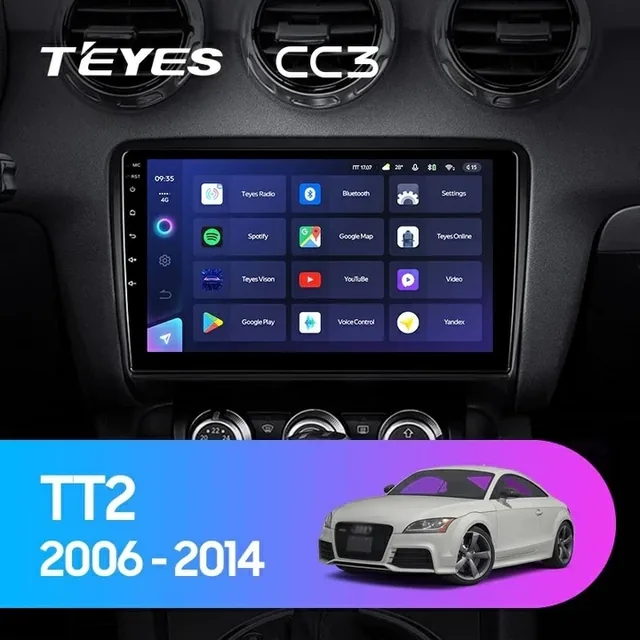 Navigatie Auto Teyes CC3 Audi TT 8J 2006-2014 4+32GB 9" QLED Octa-core 1.8Ghz Android 4G Bluetooth 5.1 DSP, imagine produs