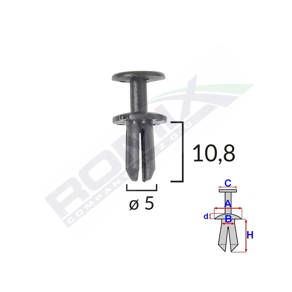 Clips Fixare Pentru Grup Vag 5X10.8Mm Negru - Set 10 Buc, imagine produs