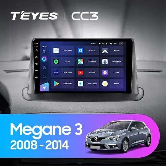 Navigatie Auto Teyes CC3L Renault Megane 3 2008-2014 4+32GB 9" IPS Octa-core 1.6Ghz, Android 4G Bluetooth 5.1 DSP, imagine produs