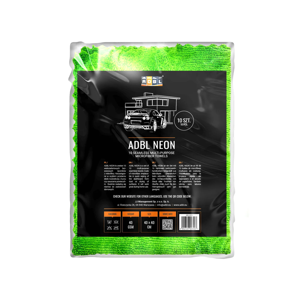 Lavete multifunctionale din microfibra Adb Neon, set 10 bucati, imagine produs