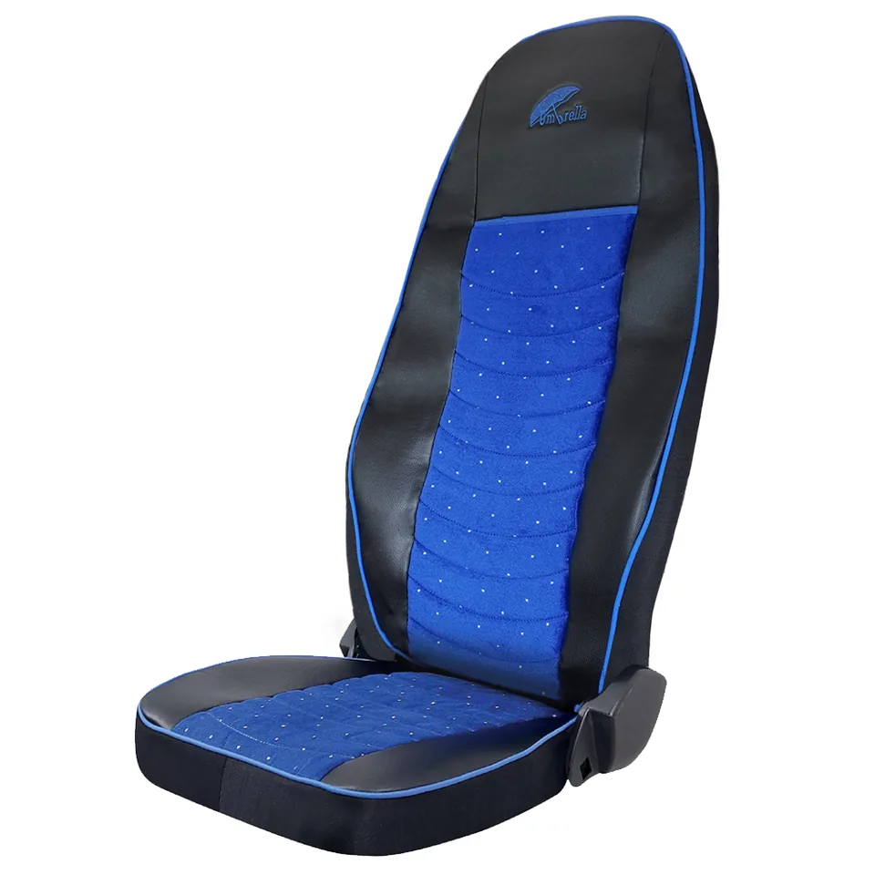 Set Huse Scaun Umbrella Pentru Volvo Euro 5 Eco Leather + Velvet Blue+Black (2005-2014), imagine produs