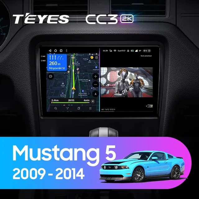 Navigatie Auto Teyes CC3 2K Ford Mustang 5 2005-2014 6+128GB 10.36" QLED Octa-core 2Ghz, Android 4G Bluetooth 5.1 DSP, imagine produs