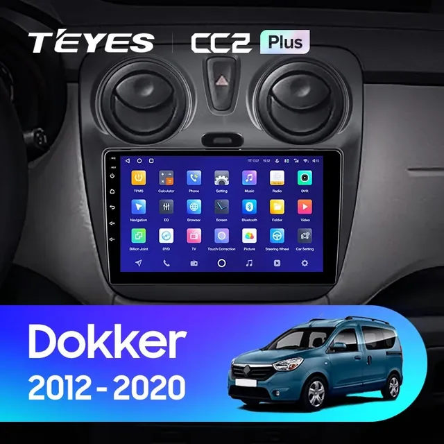 Navigatie Auto Teyes CC3L Dacia Dokker 2012-2020 4+32GB 9" IPS Octa-core 1.6Ghz, Android 4G Bluetooth 5.1 DSP, imagine produs