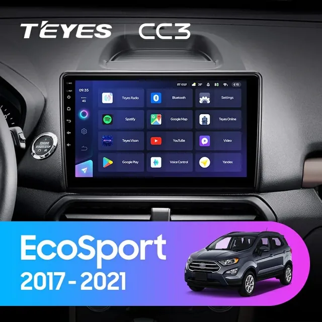 Navigatie Auto Teyes CC3L Ford EcoSport 2014-2023 4+32GB 10.2" IPS Octa-core 1.6Ghz Android 4G Bluetooth 5.1 DSP, imagine produs