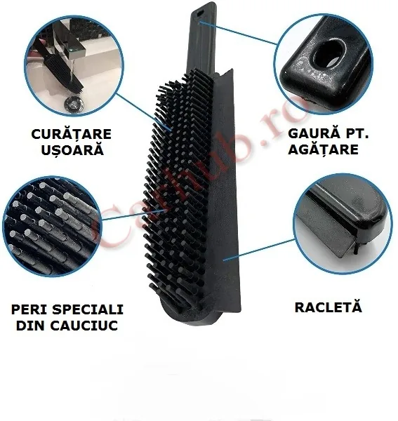 Perie multifunctionala cu racleta pentru inlaturarea parului, imagine produs
