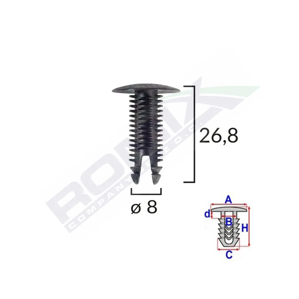 Clips Tapiterie Pentru Fiat/Lancia/Alfa Romeo - Negru Set 10 Buc, imagine produs