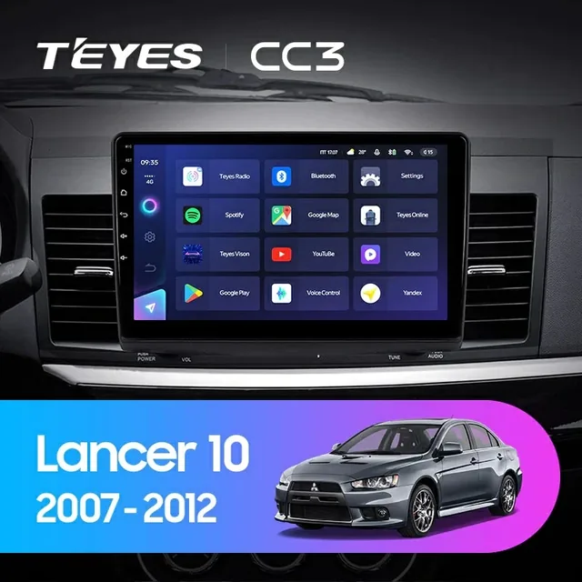 Navigatie Auto Teyes CC3L Mitsubishi Lancer 9 2007-2010 4+32GB 9" IPS Octa-core 1.6Ghz Android 4G Bluetooth 5.1 DSP, imagine produs