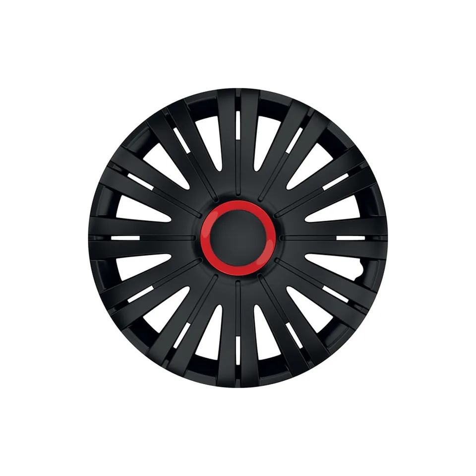 Set Capace Roti 16` Negre Cu Inel Rosu Active, imagine produs