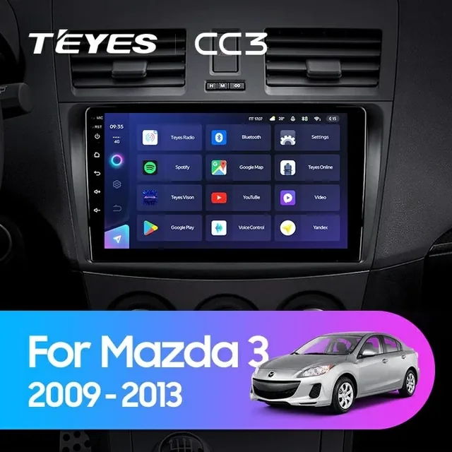 Navigatie Auto Teyes CC3 2K Mazda 3 II 2009-2013 4+32GB 9.5" QLED Octa-core 2Ghz Android 4G Bluetooth 5.1 DSP, imagine produs