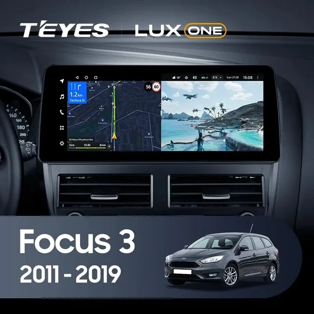 Navigatie Auto Teyes Lux One 360° Ford Focus 3 2010-2018 6+128GB 12.3" IPS Octa-core 2Ghz, Android 4G Bluetooth 5.1 DSP, imagine produs