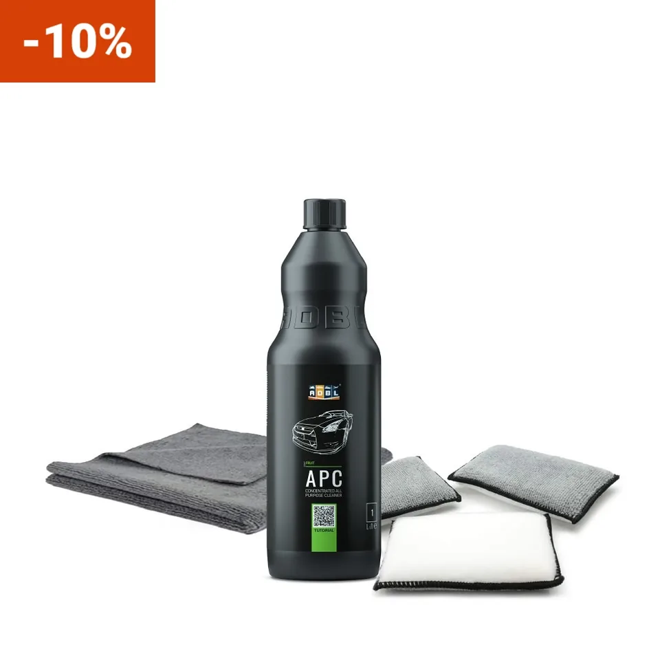 Kit curățare interior auto ADBL – APC + lavetă microfibră Basic 320 + bureți Scrub Sponge Ewocar, imagine produs