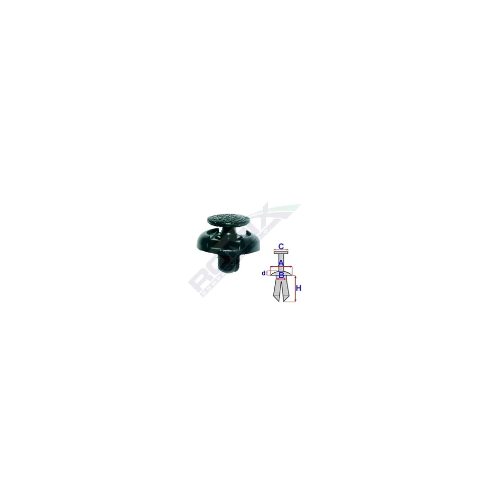 Clips Fixare Pentru Toyota 6.6X6.7Mm - Negru Set 10 Buc, imagine produs