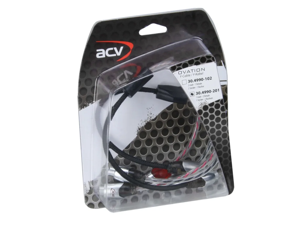 Cablu RCA tip Y ACV 30.4990-201 OVATION High Line, 30 cm, imagine produs