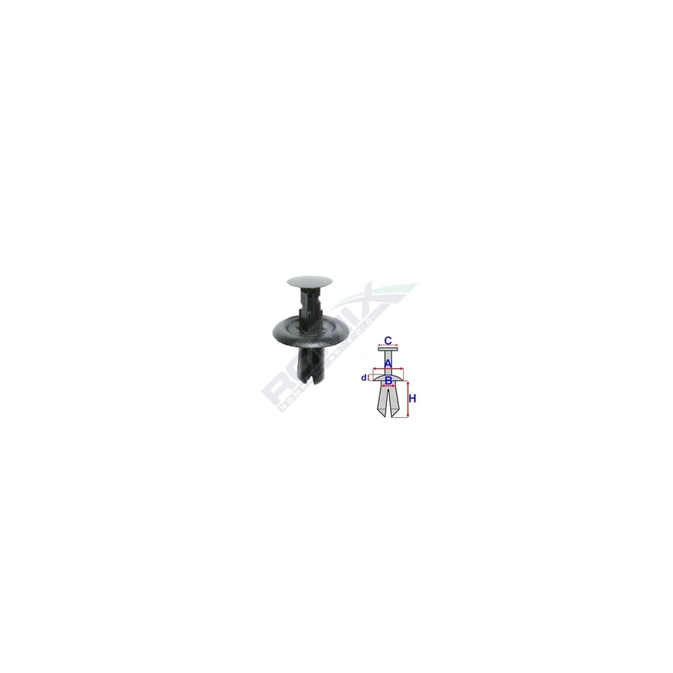 Clips Fixare Pentru Ford/Mazda 6X16.4Mm - Negru Set 10 Buc, imagine produs