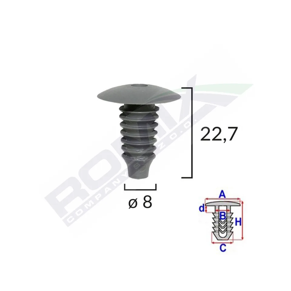 Clips Tapiterie Pentru Audi/Ford/Opel/Mercedes Vw 8X22.7 - Negru Set 10 Buc, imagine produs