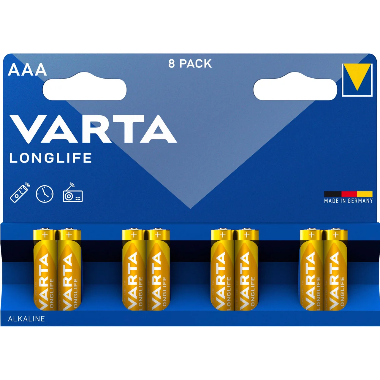 Baterii AAA alcaline 1.5 V Varta Longlife 8 buc 4103101458, imagine produs