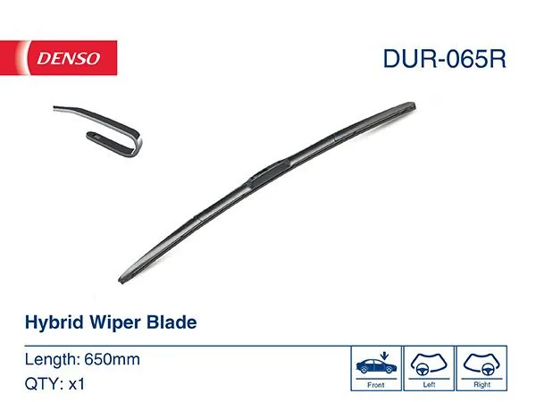 Stergator parbriz fara rama 650 mm Denso Hybrid Blade DUR065R compatibil cu Citroen Daewoo Dodge, imagine produs