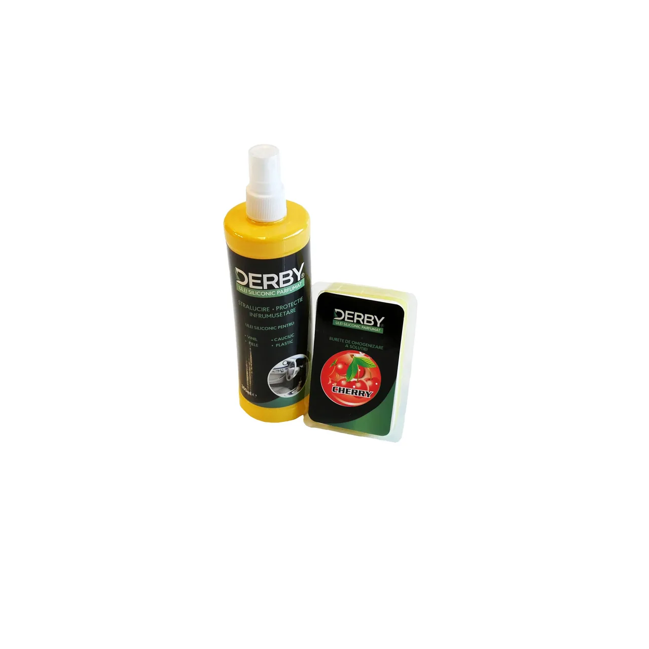 Curatare interior auto DERBY Ulei siliconic bord Cirese 300 ml burete DBUS106, imagine produs