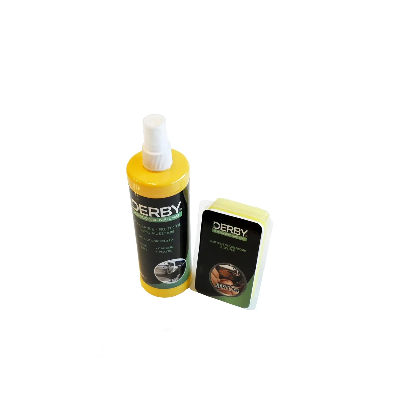 Curatare interior auto DERBY Ulei siliconic bord Pin 300 ml burete I4373, imagine produs
