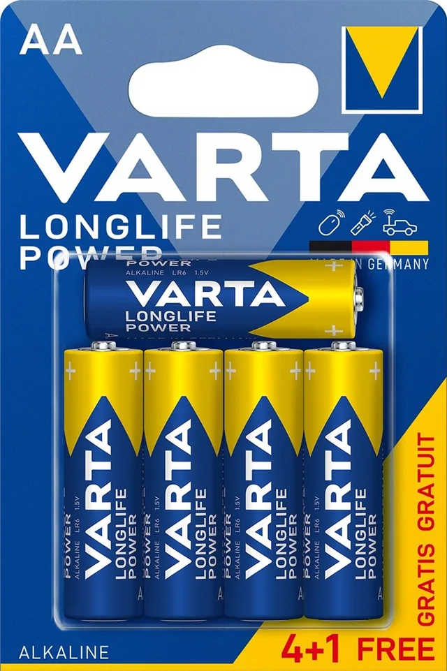 Baterii alcaline AA 1.5 V 5 buc Varta LongLife Power 4906121415, imagine produs