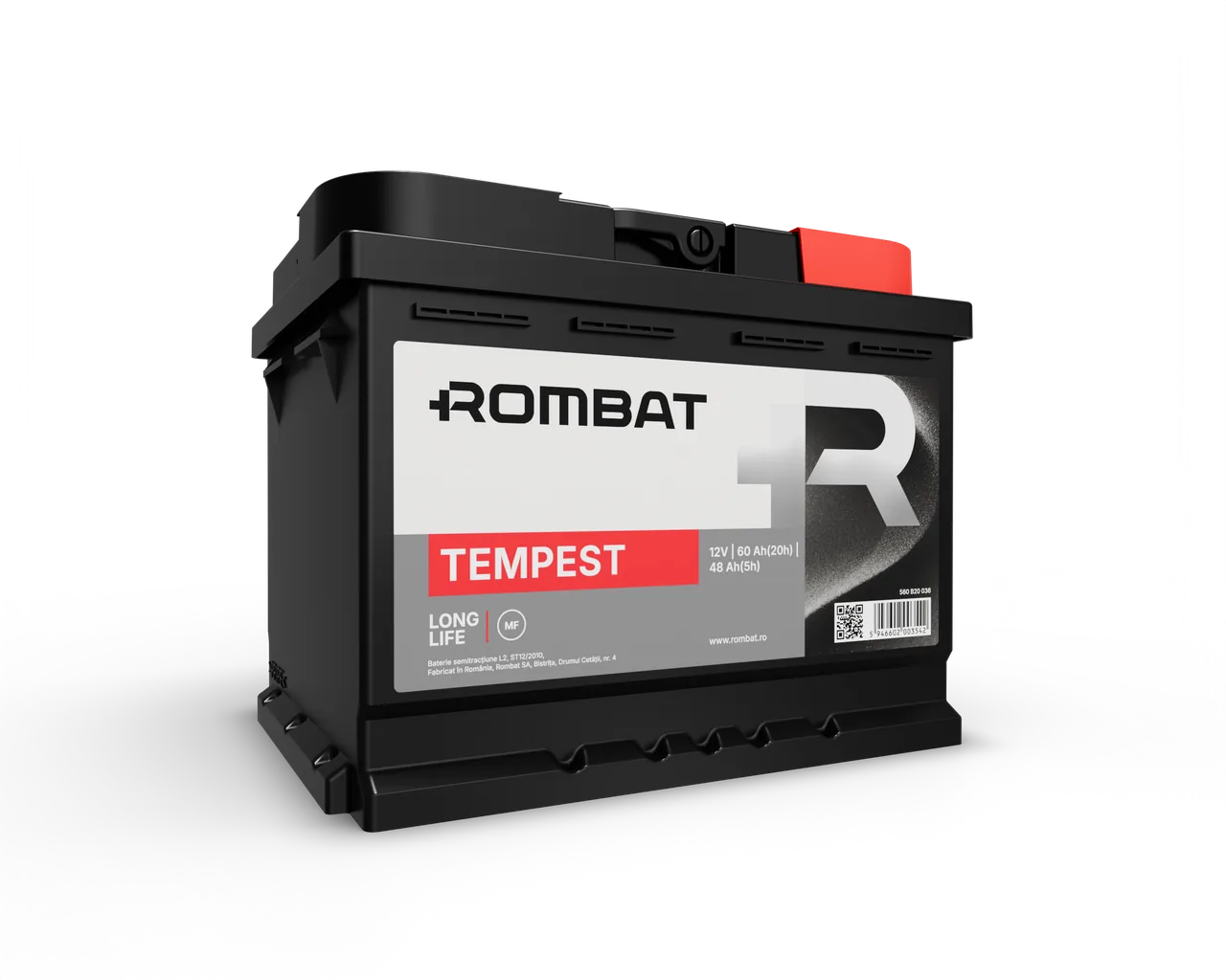 Baterie auto 60 Ah 48 A 12 V Rombat Tempest 550B20036, imagine produs