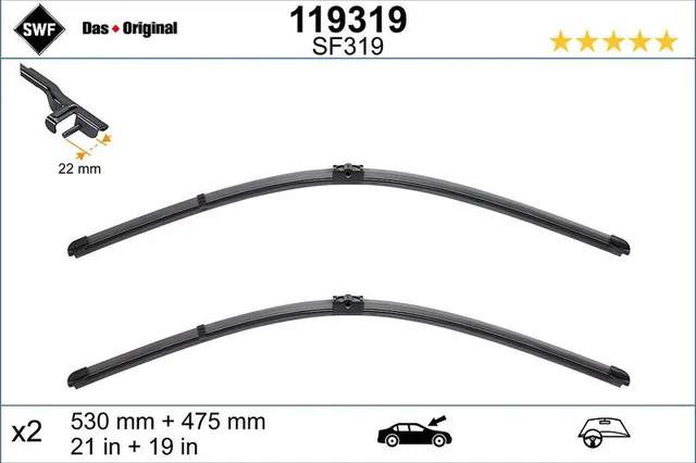 Stergatoare parbriz fara rama SWF 530 mm 475 mm 119319, imagine produs