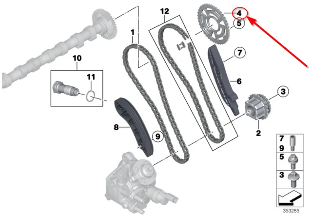 Pinion ax cu came BMW 11317797514 compatibil cu BMW E90 F10 F30, imagine produs