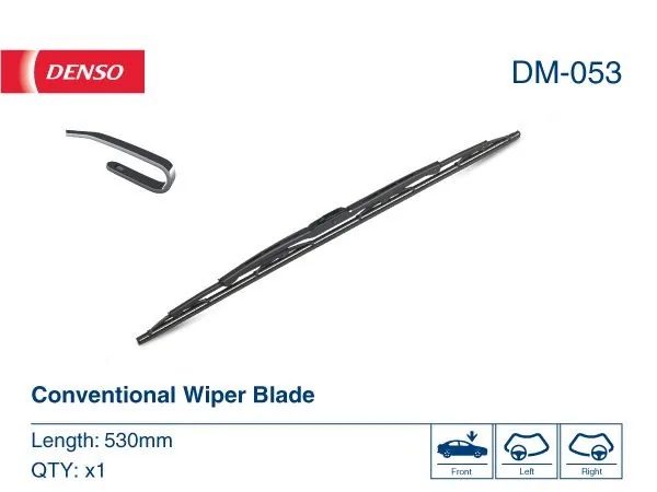 Lamele stergator parbriz Denso DM053 cu rama 530 mm fata compatibil cu Audi Fiat, imagine produs