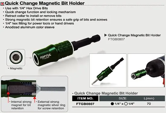 Adaptor biti magnetic 1/4 Toptul FTGB0807, imagine produs