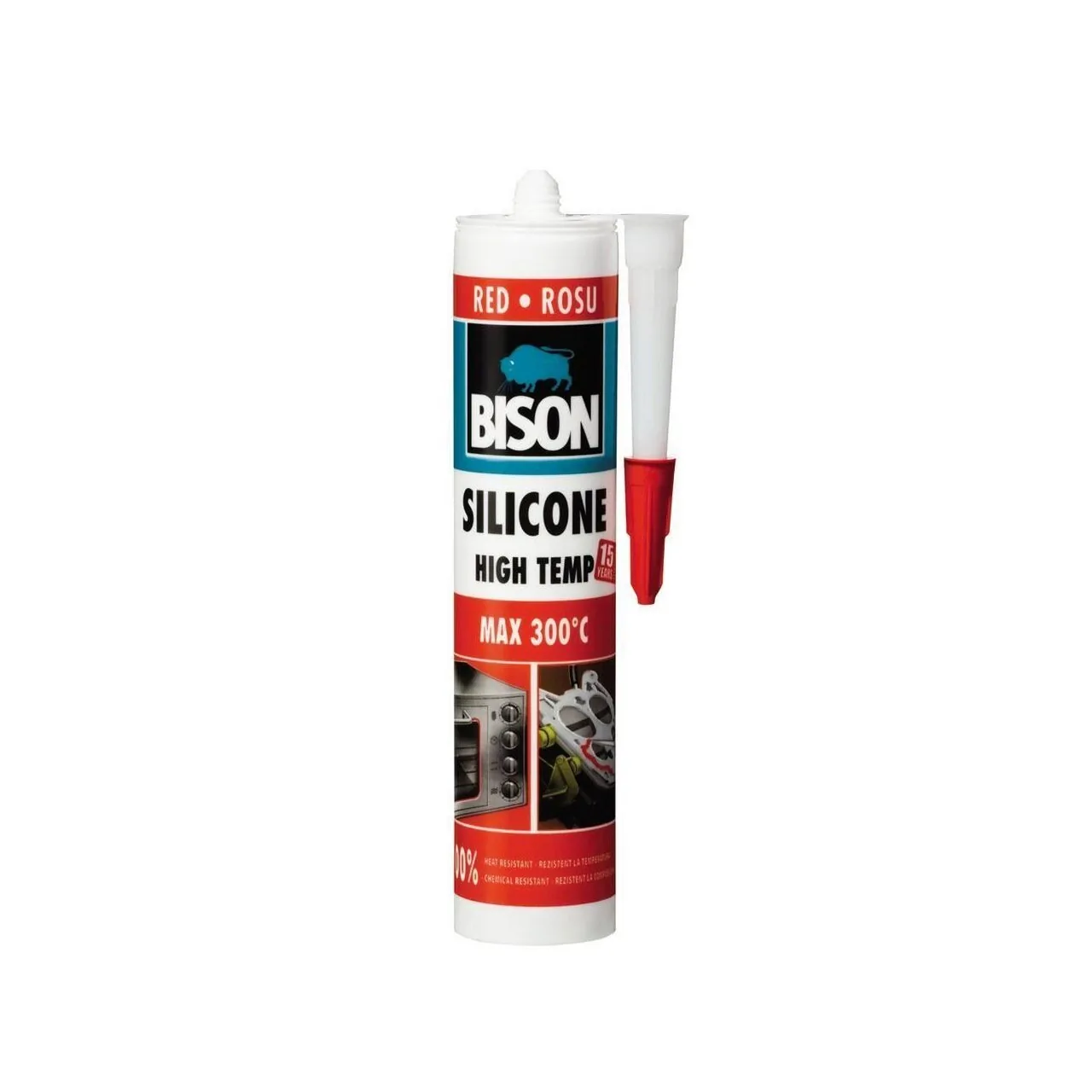 Silicon rezistent la temperaturi ridicate Bison High Temp rosu 280 ml, imagine produs