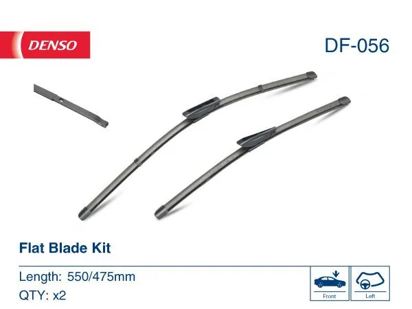 Stergatoare parbriz fara rama 550 mm 475 mm Denso Flat DF056 compatibil cu Dacia Renault, imagine produs