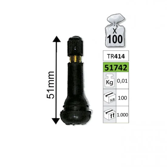 Valva anvelopa 51 mm TR414 JBM 51742 80925, imagine produs