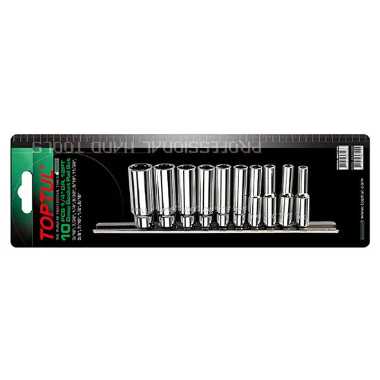 Trusa chei tubulare 1/4 12PT 10 piese Toptul GBAR1001, imagine produs