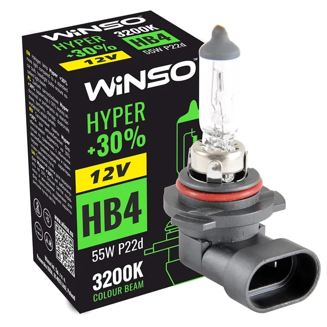 Bec halogen HB4 12V 55W 30% 3200K Winso Hyper P22d, imagine produs
