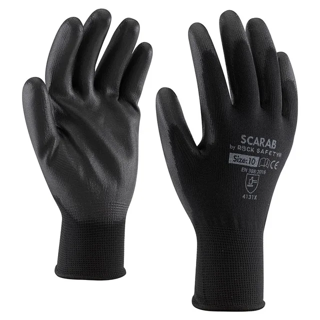 Manusi protectie poliester cu PU set 2 buc marime universala Unigloves 10FLEXYBLACK, imagine produs