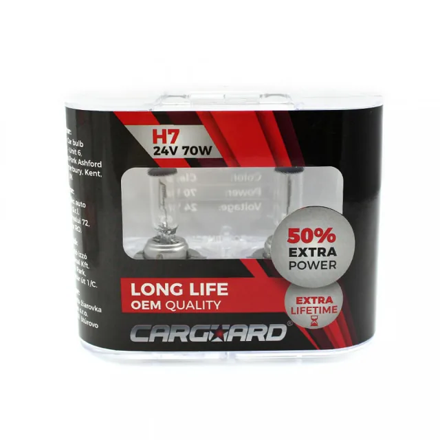 Becuri H7 halogen 24V 70W Carguard Long Life BHA044 set 2 buc, imagine produs